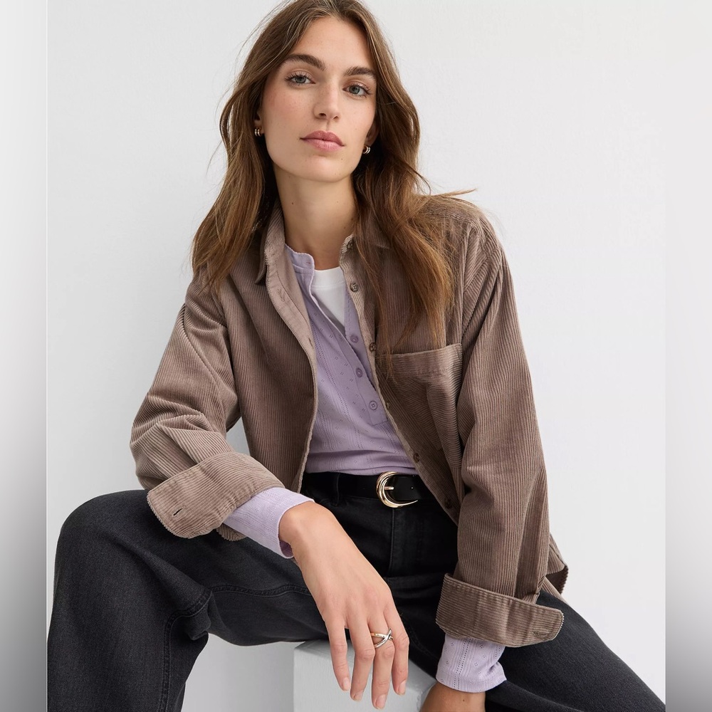NWT Corduroy Everyday Oversized Pocket Shirt Shacket